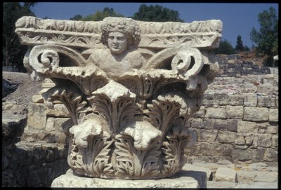 Architectural detail excavated in the Roman city by Roman